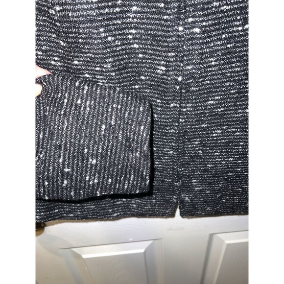 Florine Wachter Blazer Womens Sz 14 USA Black Cropped Zip Up Wool Tweed Career - Picture 4 of 7